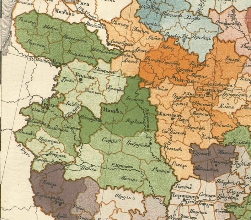 Старая карта беларуси 1860 ых